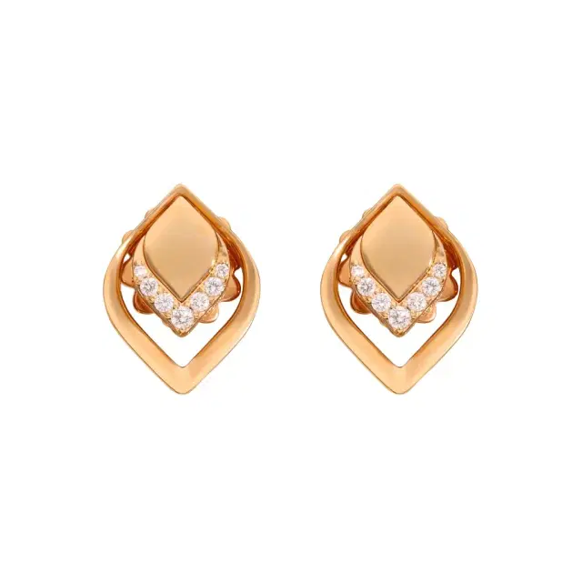 Roberto Coin Roberto Coin Petal 18K Rose Gold Diamond Stud Earrings by The Solist