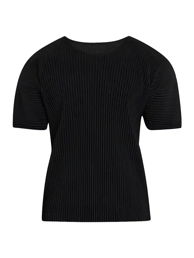 Homme Plissé Issey Miyake Men's Pleated Drop-Shoulder T-Shirt - Black