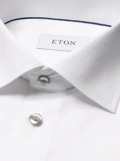 Eton Men's Cotton-Twill Contemporary-Fit Dress Shirt - White Grey | Thumbnail 5 Eton Men's Cotton-Twill Contemporary-Fit Dress Shirt - White Grey | Thumbnail 5