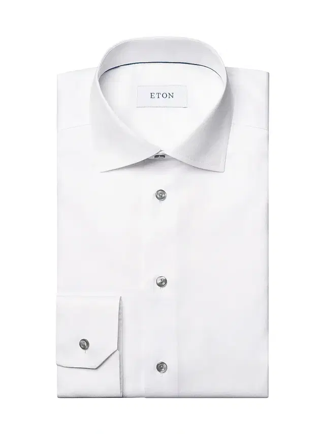 Men's Cotton-Twill Contemporary-Fit Dress Shirt - White Grey