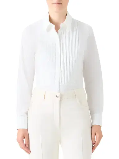 Akris Women's Pintuck Pleated Cotton Shirt | Thumbnail 3 Akris Women's Pintuck Pleated Cotton Shirt | Thumbnail 3