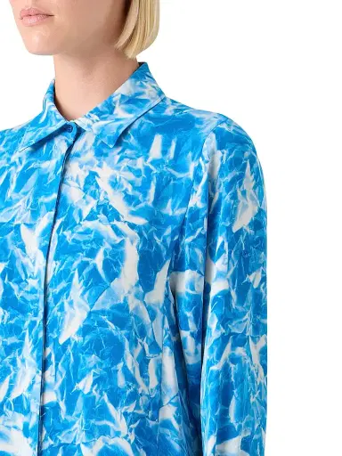 Akris Women's Abstract-Print Silk Shirtdress | Thumbnail 5