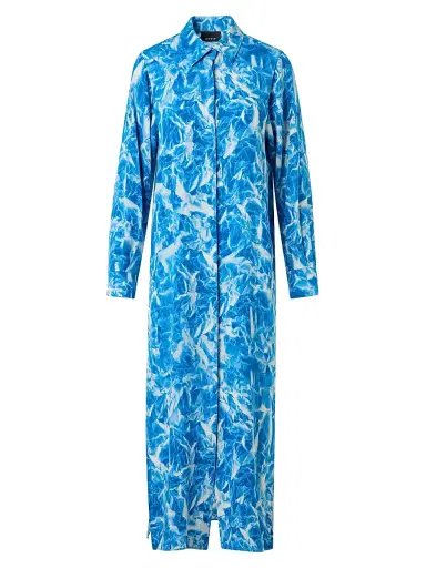 Akris Women's Abstract-Print Silk Shirtdress | Thumbnail 1