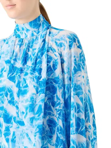 Akris Women's Abstract-Print Silk Blouse - Twilight Ecru - Size 12 | Thumbnail 6 Akris Women's Abstract-Print Silk Blouse - Twilight Ecru - Size 12 | Thumbnail 6