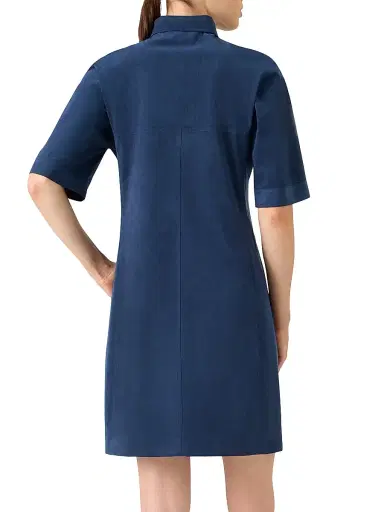 Akris Women's Short-Sleeve Polo Minidress - Denim - Size 2 | Thumbnail 4