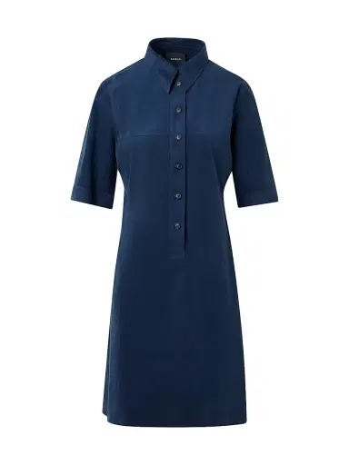 Akris Women's Short-Sleeve Polo Minidress - Denim - Size 2 | Thumbnail 1