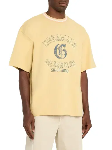 Golden Goose Men's Journey Cotton Fleece Short-Sleeve T-Shirt - Beige - Size Small | Thumbnail 3