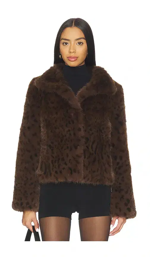 Generation Love Lexy Leopard Faux Fur Jacket