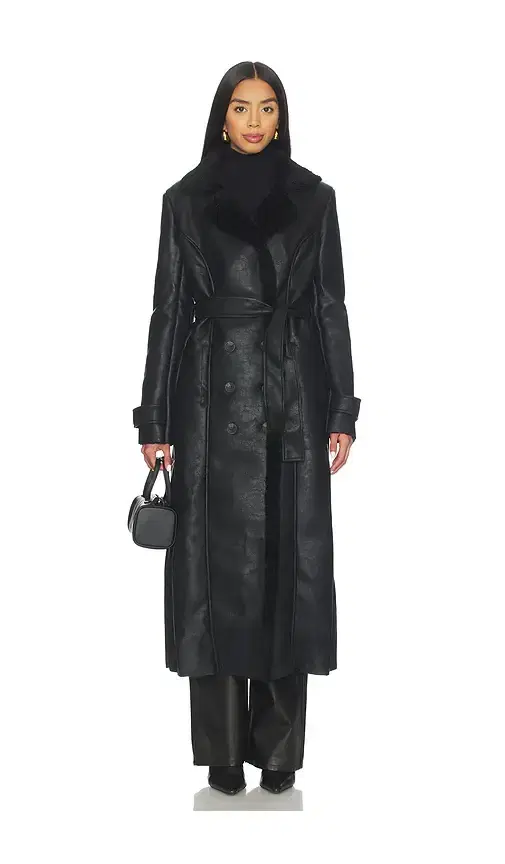 Bardot Faux Leather Trench Coat