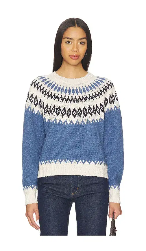 Autumn Cashmere Chunky Fair Isle Crew Sweater