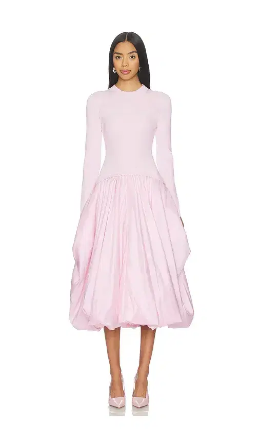 Kenlie Long Sleeve Mock Neck Midi Dress