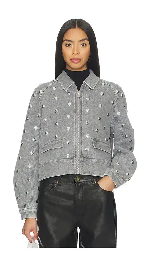 Cinq à Sept Studded Denim Harriet Jacket