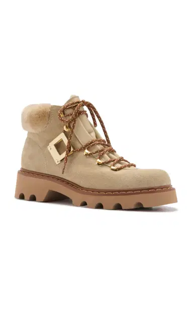 Roger Vivier Viv Rangers Truck Shearling Booties | Thumbnail 3