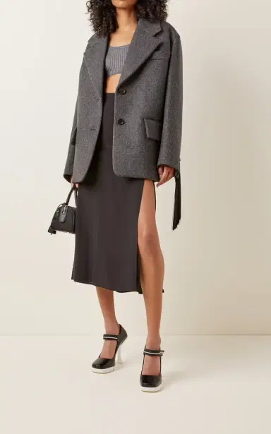 Prada Oversized Single-Breasted Wool Jacket | Thumbnail 2