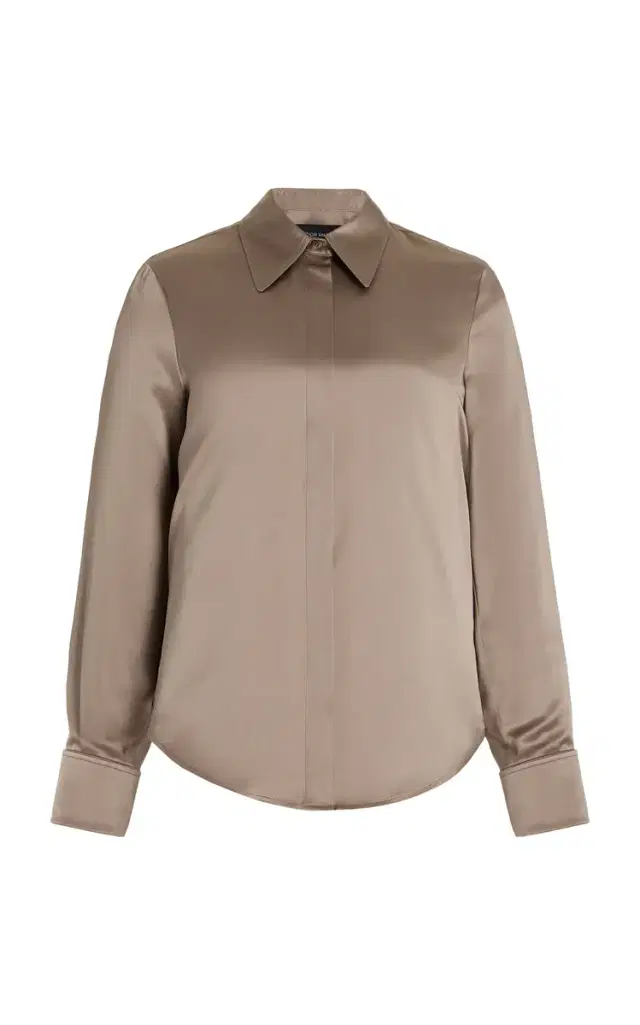 Brandon Maxwell Spence Silk Button-Down Shirt