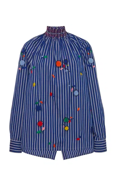 Prada Embroidered Cotton Smocked Top | Thumbnail 5