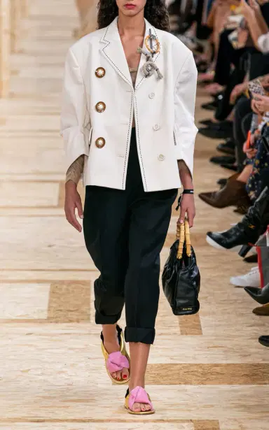 Miu Miu Embroidered Puffed-Sleeve Cady Jacket | Thumbnail 2