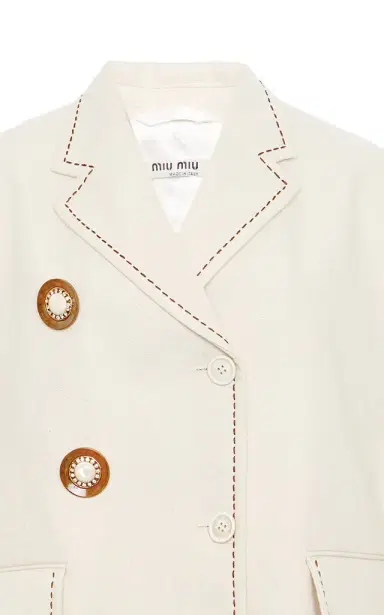Miu Miu Embroidered Puffed-Sleeve Cady Jacket | Thumbnail 5