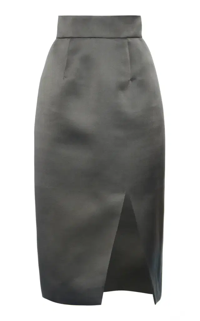 Miu Miu High-Rise Silk Satin Midi Skirt