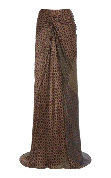 Dries Van Noten Smila Knot-Detailed Silk Maxi Skirt | Thumbnail 1