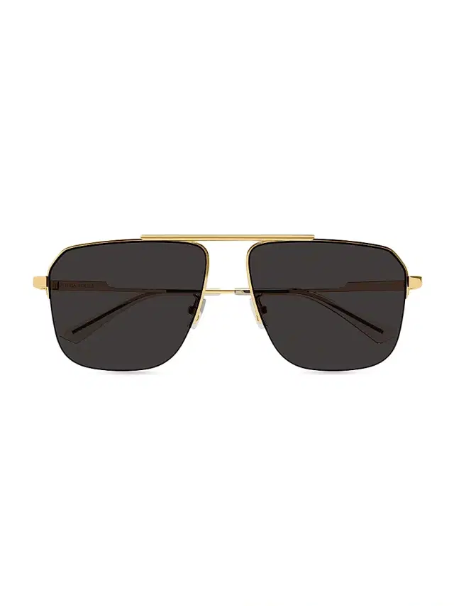 Bottega Veneta Women's Full Metal BV1149S 58MM Pilot Sunglasses - Gold Dark Grey