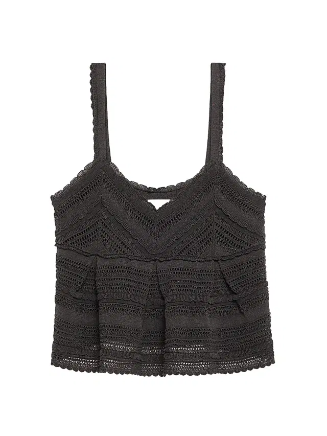 Zimmermann Women's Lucky Lace Knit Tank Top - Black