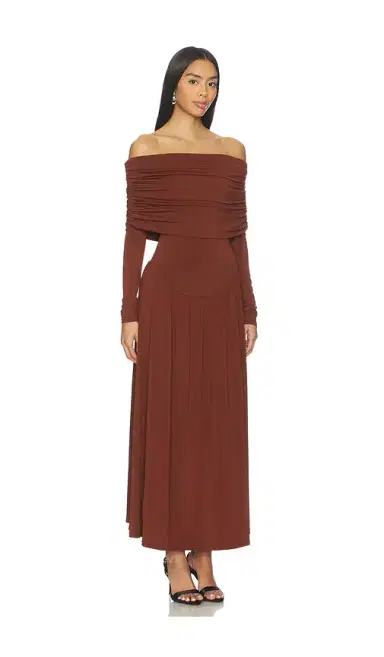 WeWoreWhat Off Shoulder Ruched Midi Dress | Thumbnail 2