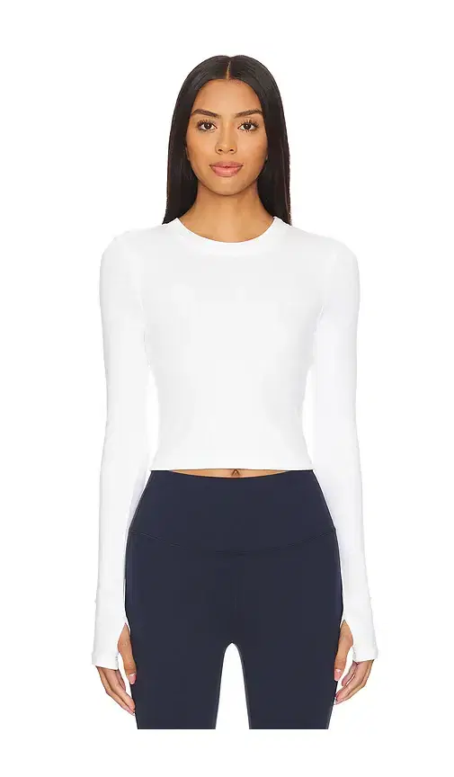 Splits59 Louise Rib Long Sleeve Crop Top