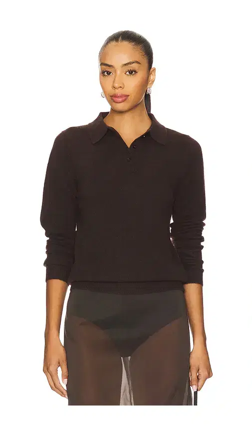 Knit Cashmere Polo Sweater