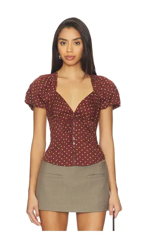 Free People Summer Printed Blouse