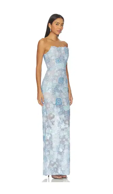 Bronx and Banco Farah Ocean Blue Sequin Maxi Dress | Thumbnail 2