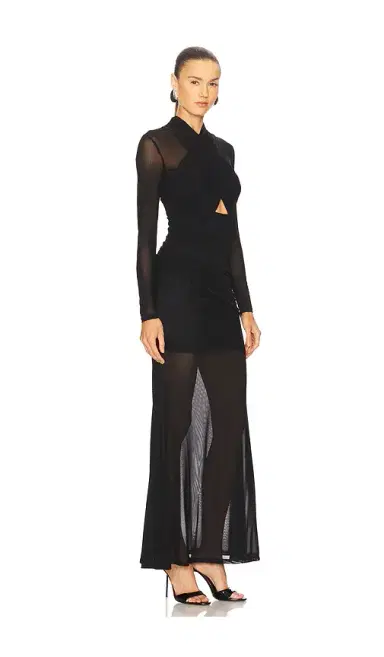 Bardot Veria Wrap Mesh Maxi Dress | Thumbnail 2