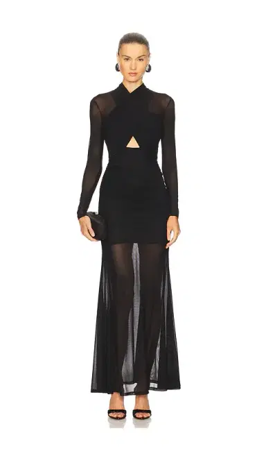Bardot Veria Wrap Mesh Maxi Dress | Thumbnail 1