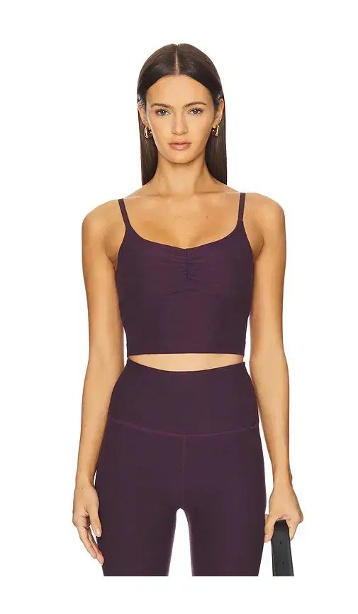 Beyond Yoga Spacedye Raised The Barre Shirred Cropped Tank Top