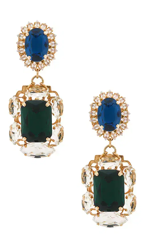 Omega Clasp With Square Pendant Earrings