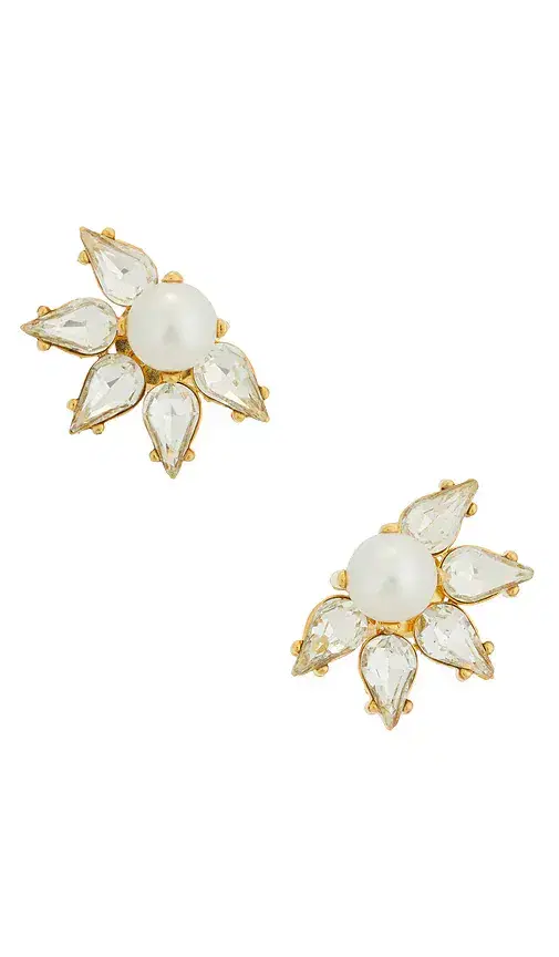 Anton Heunis Omega Clasp Flower Motif Stud Earrings