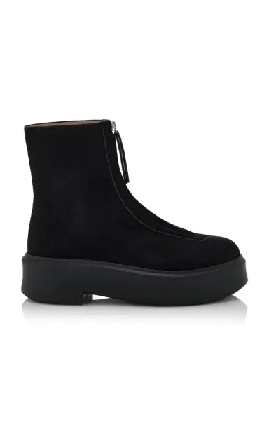 The Row Zipped Suede Boots | Thumbnail 1 The Row Zipped Suede Boots | Thumbnail 1