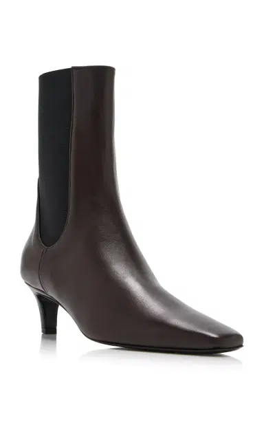 Toteme The Mid Heel Leather Boots | Thumbnail 4