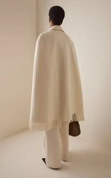 TOTEME Fringed Wool-Blend Cape Coat | Thumbnail 4 TOTEME Fringed Wool-Blend Cape Coat | Thumbnail 4