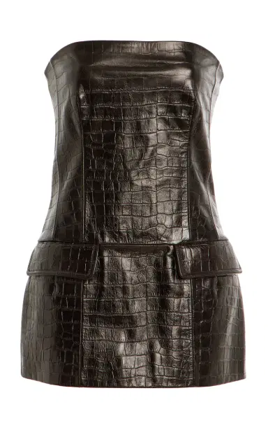 TOTEME Strapless Croc-Embossed Leather Strapless Top | Thumbnail 6