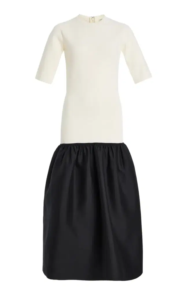 Toteme Twinflower Silk-Wool Midi Tee Dress