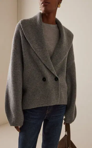 Toteme Shawl-Lapel Wool Cardigan | Thumbnail 2 Toteme Shawl-Lapel Wool Cardigan | Thumbnail 2