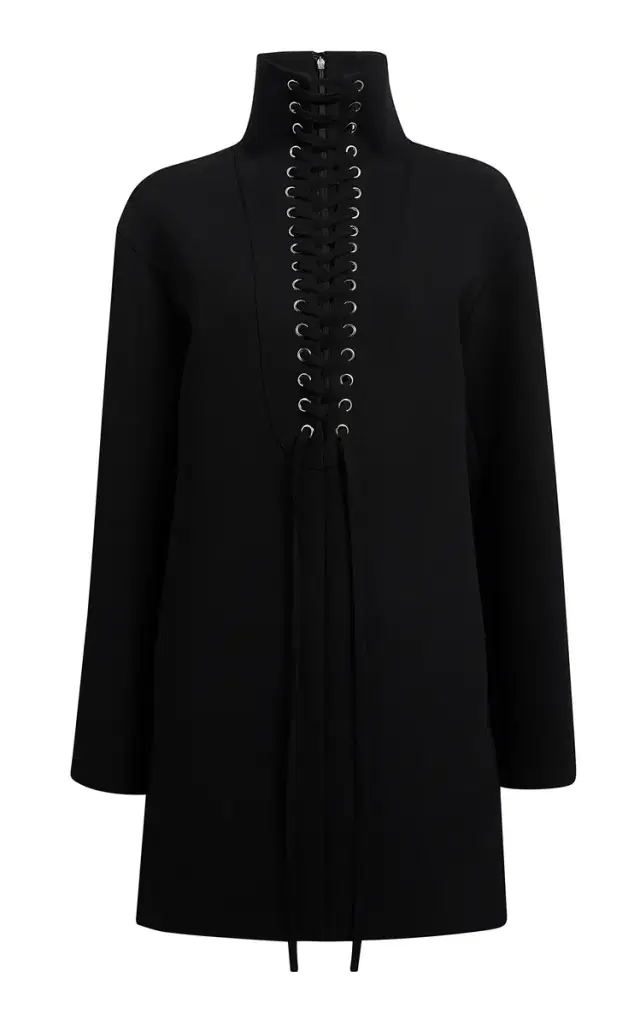Khaite Lee Lace-Up Crepe Mini Dress