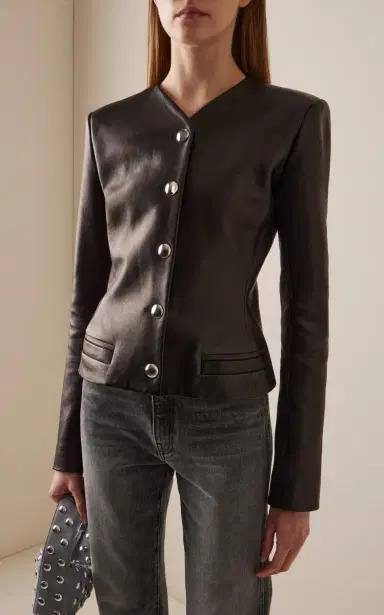 Khaite Nara Tailored Leather Jacket | Thumbnail 2