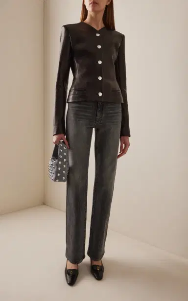 Khaite Nara Tailored Leather Jacket | Thumbnail 3