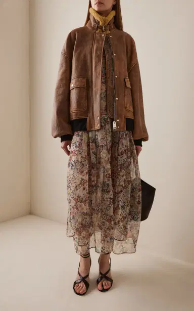 Khaite Sandor Leather Bomber Jacket | Thumbnail 3 Khaite Sandor Leather Bomber Jacket | Thumbnail 3