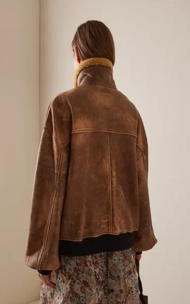 Khaite Sandor Leather Bomber Jacket | Thumbnail 4 Khaite Sandor Leather Bomber Jacket | Thumbnail 4