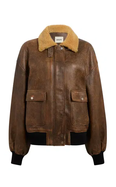 Khaite Sandor Leather Bomber Jacket | Thumbnail 6 Khaite Sandor Leather Bomber Jacket | Thumbnail 6