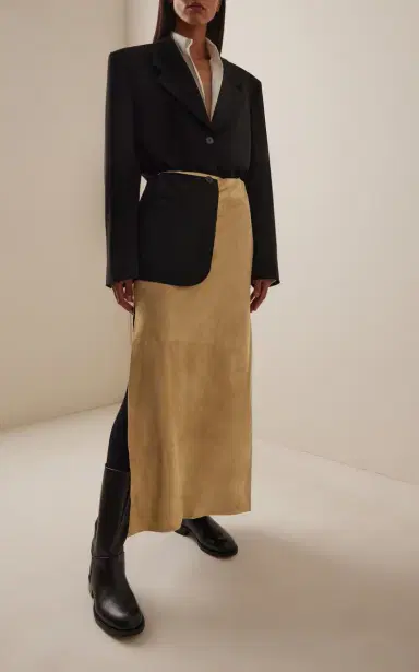 The Row Danas Suede Maxi Wrap Skirt | Thumbnail 3