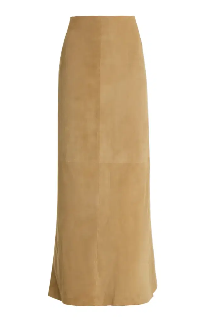 The Row Danas Suede Maxi Wrap Skirt